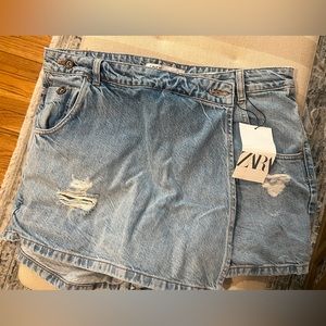 NWT Zara Denim Skort Size XL